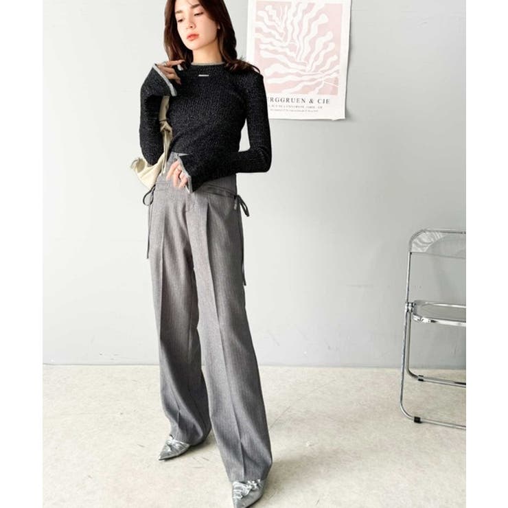 【mily bilet】きらめきと上品さ溢れる。ラメ入りリブプチハイ袖フレアニッ… | Classical Elf  | 詳細画像12 