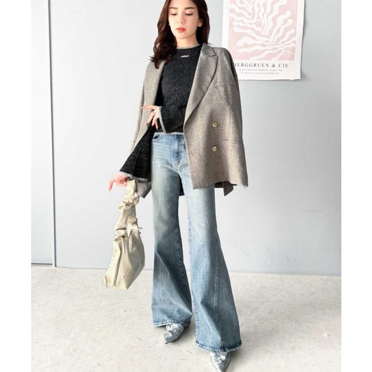 【mily bilet】きらめきと上品さ溢れる。ラメ入りリブプチハイ袖フレアニッ… | Classical Elf  | 詳細画像14 