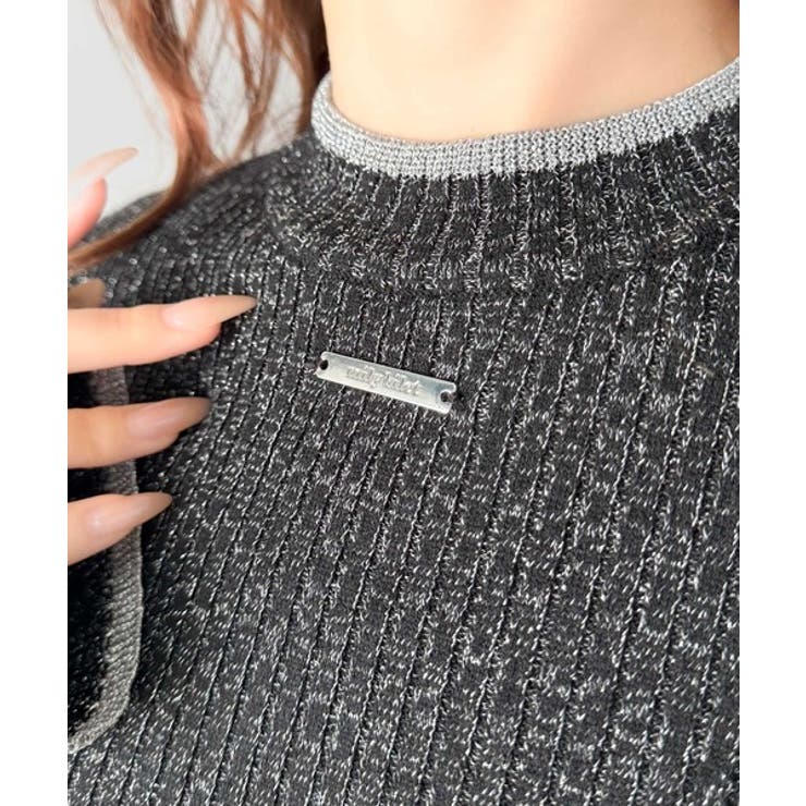 【mily bilet】きらめきと上品さ溢れる。ラメ入りリブプチハイ袖フレアニッ… | Classical Elf  | 詳細画像29 