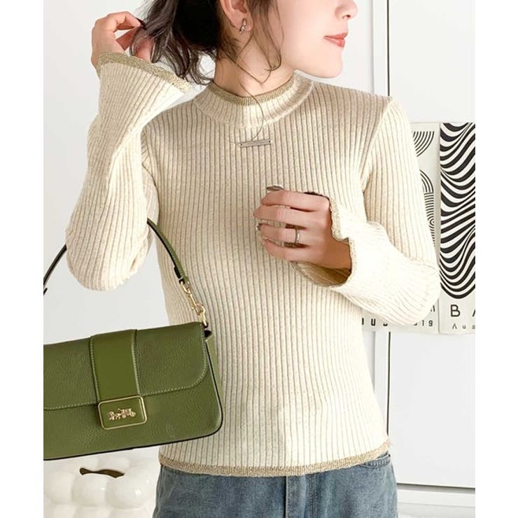 【mily bilet】きらめきと上品さ溢れる。ラメ入りリブプチハイ袖フレアニッ… | Classical Elf  | 詳細画像2 