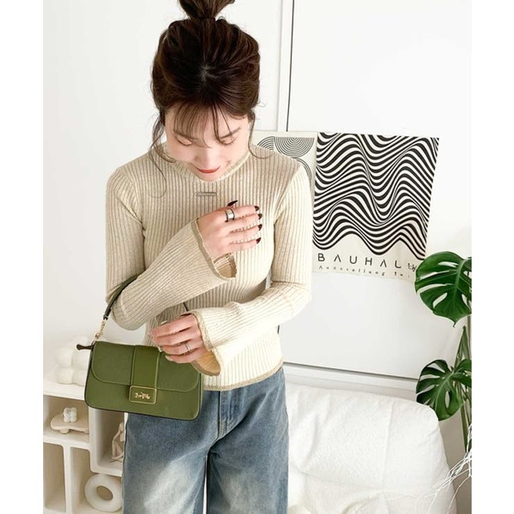 【mily bilet】きらめきと上品さ溢れる。ラメ入りリブプチハイ袖フレアニッ… | Classical Elf  | 詳細画像3 