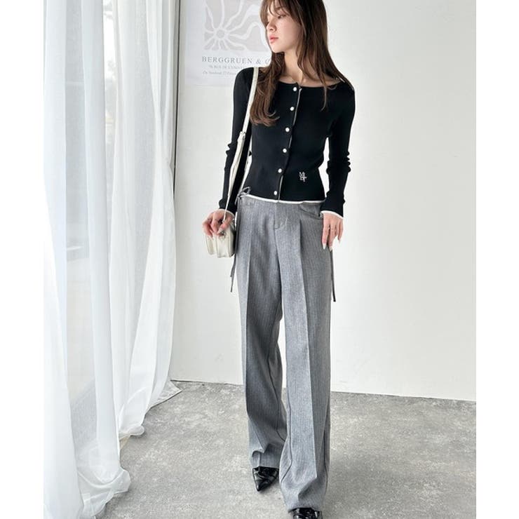 【mily bilet】女性らしさ漂う。裾配色ロゴ刺繍コンパクトニットカーディガ… | Classical Elf  | 詳細画像12 