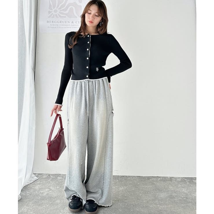 【mily bilet】女性らしさ漂う。裾配色ロゴ刺繍コンパクトニットカーディガ… | Classical Elf  | 詳細画像14 