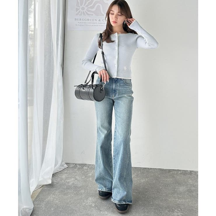 【mily bilet】女性らしさ漂う。裾配色ロゴ刺繍コンパクトニットカーディガ… | Classical Elf  | 詳細画像18 