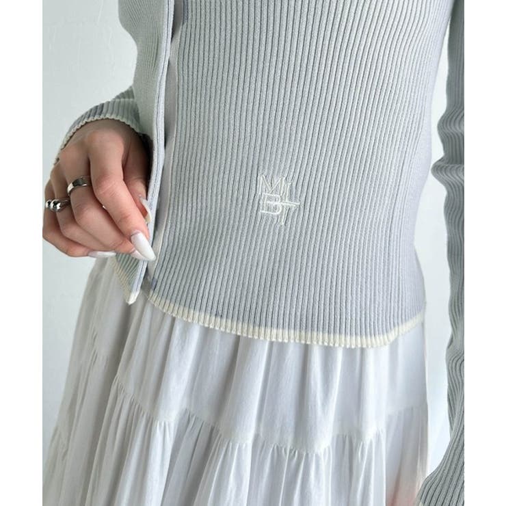 【mily bilet】女性らしさ漂う。裾配色ロゴ刺繍コンパクトニットカーディガ… | Classical Elf  | 詳細画像33 