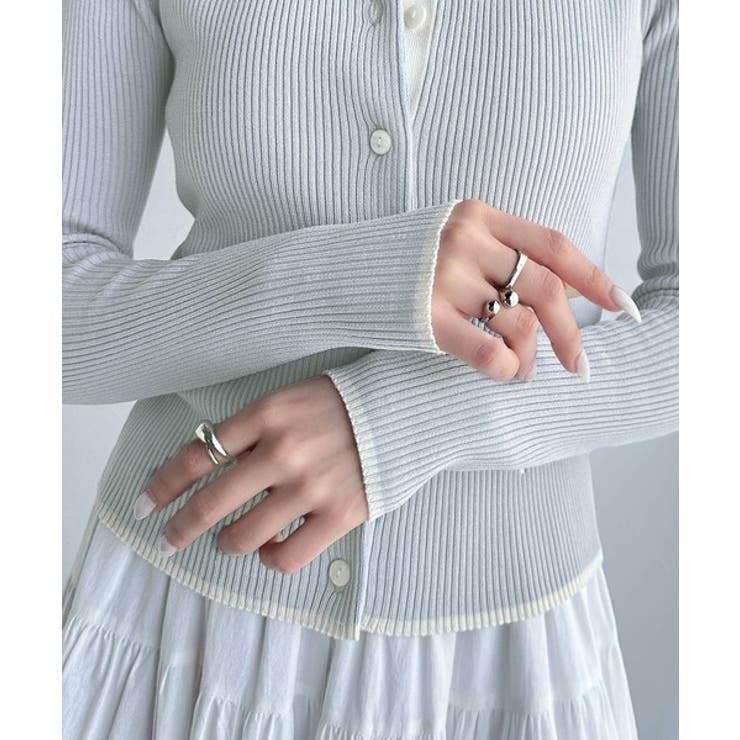 【mily bilet】女性らしさ漂う。裾配色ロゴ刺繍コンパクトニットカーディガ… | Classical Elf  | 詳細画像34 