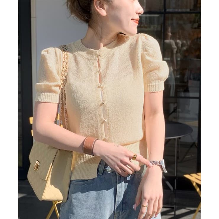 着回し力無限大。パフスリーブ2WAYサマーニットカーディガン | Classical Elf  | 詳細画像3 