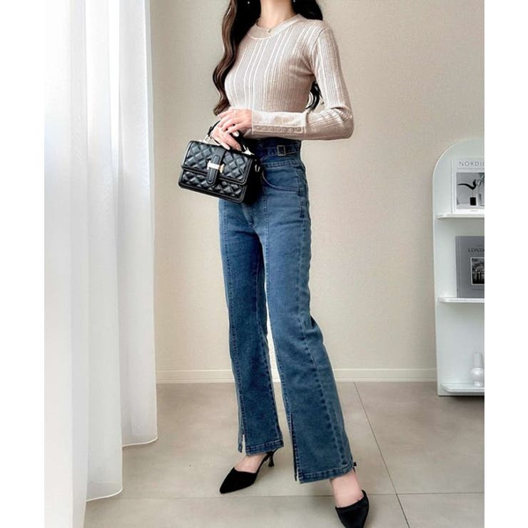 【mily bilet】大人可愛い素材とシルエット♪袖ボタン使いランダムリブニッ… | Classical Elf  | 詳細画像20 