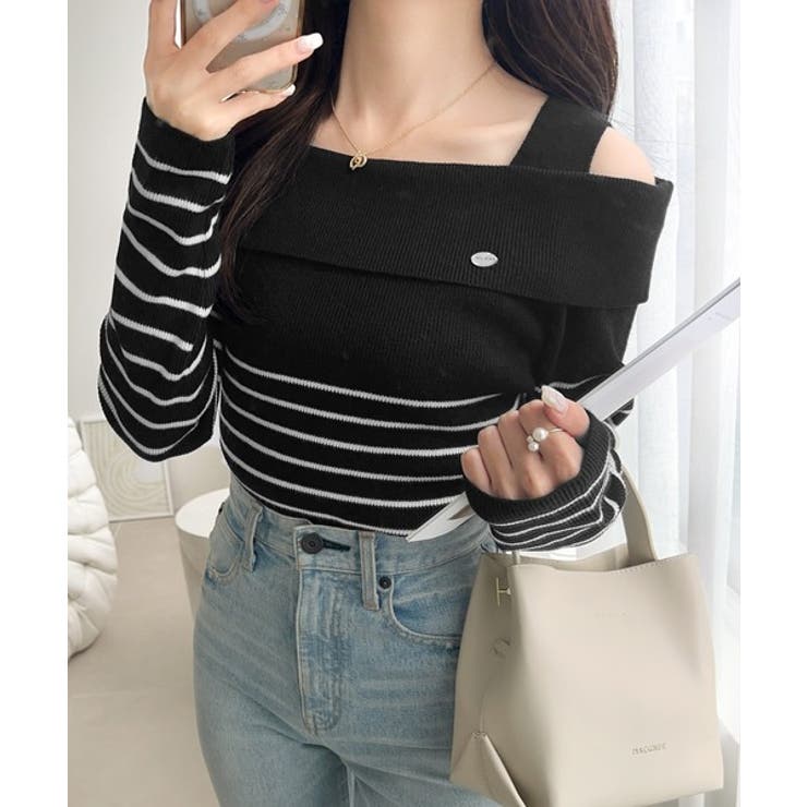 【mily bilet】抜け感たっぷり大人の肌見せ。ワンオフショルアクセントボタ… | Classical Elf  | 詳細画像6 