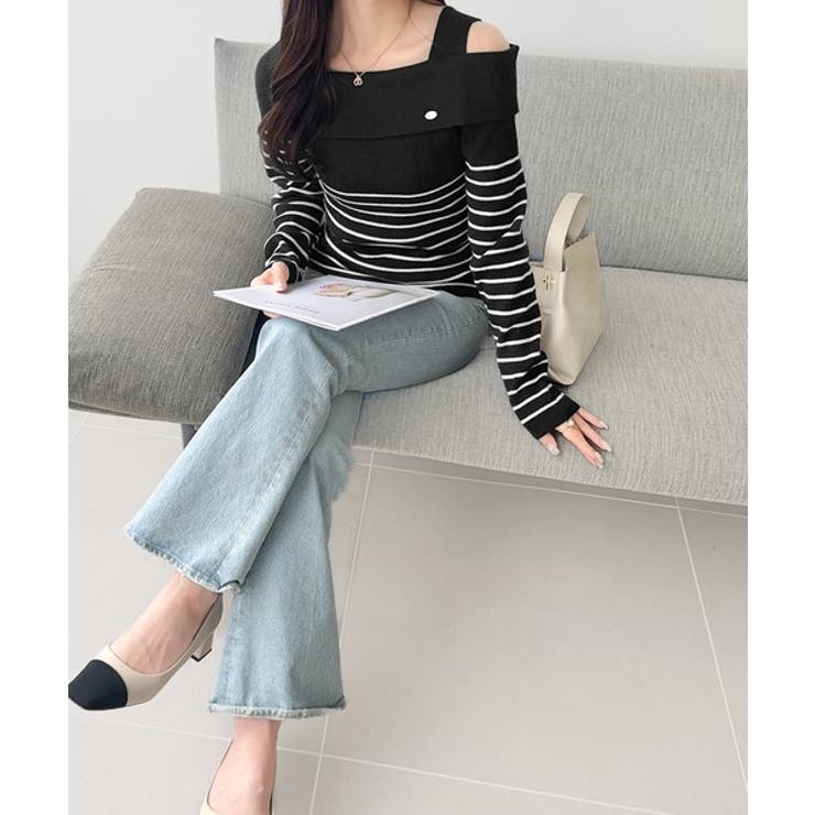 【mily bilet】抜け感たっぷり大人の肌見せ。ワンオフショルアクセントボタ… | Classical Elf  | 詳細画像7 