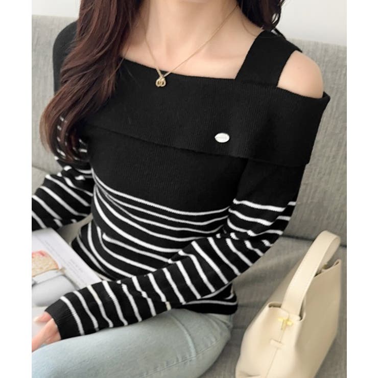 【mily bilet】抜け感たっぷり大人の肌見せ。ワンオフショルアクセントボタ… | Classical Elf  | 詳細画像9 