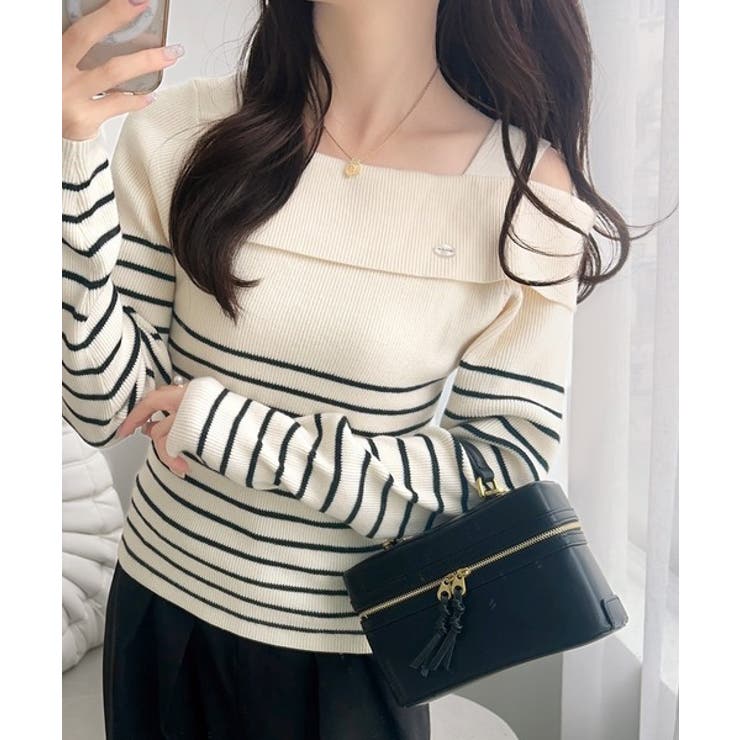 【mily bilet】抜け感たっぷり大人の肌見せ。ワンオフショルアクセントボタ… | Classical Elf  | 詳細画像2 