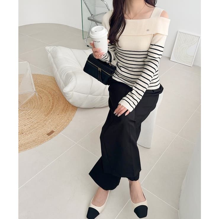 【mily bilet】抜け感たっぷり大人の肌見せ。ワンオフショルアクセントボタ… | Classical Elf  | 詳細画像3 