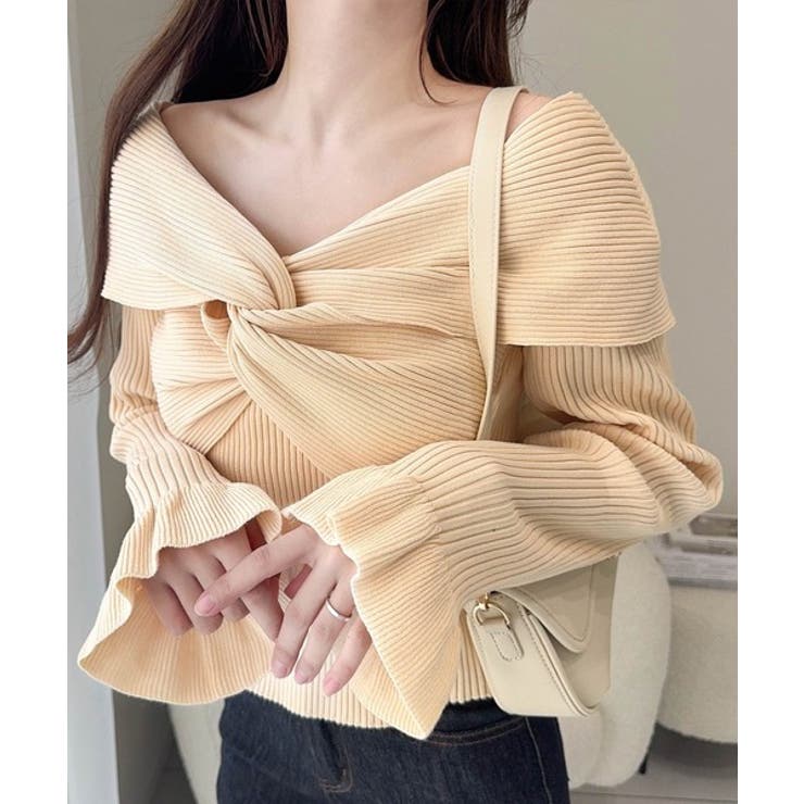 試着のみ！noble 2wayスムースクロップドニット セール】2wayスムースクロップドニット（ニット/セーター