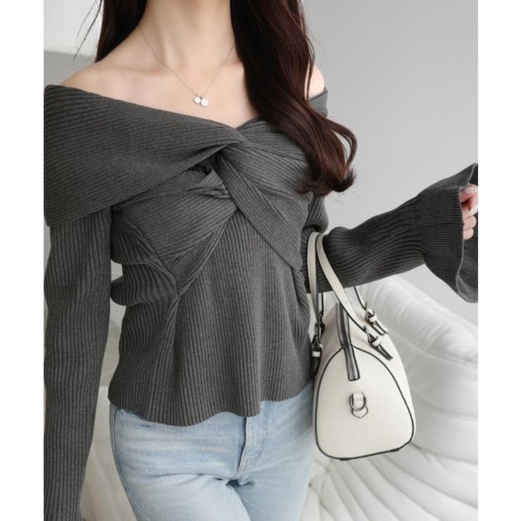 【mily bilet】デコルテ美人を叶える一着♪ツイストオフショル２WAYリブ… | Classical Elf  | 詳細画像6 