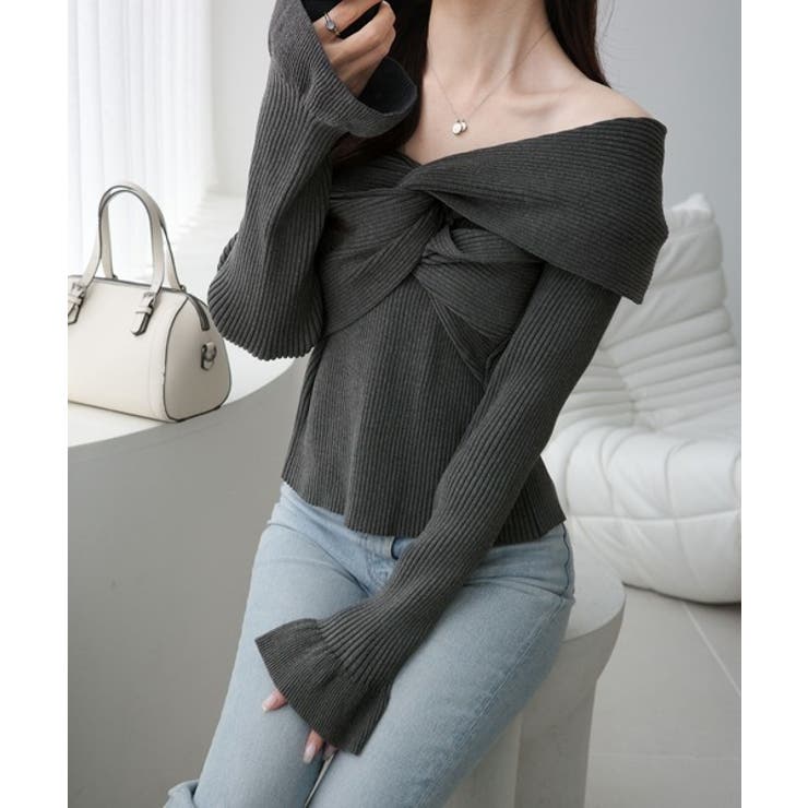 【mily bilet】デコルテ美人を叶える一着♪ツイストオフショル２WAYリブ… | Classical Elf  | 詳細画像7 