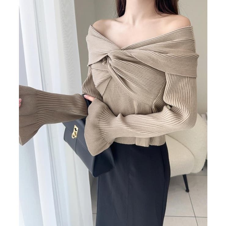 【mily bilet】デコルテ美人を叶える一着♪ツイストオフショル２WAYリブ… | Classical Elf  | 詳細画像17 