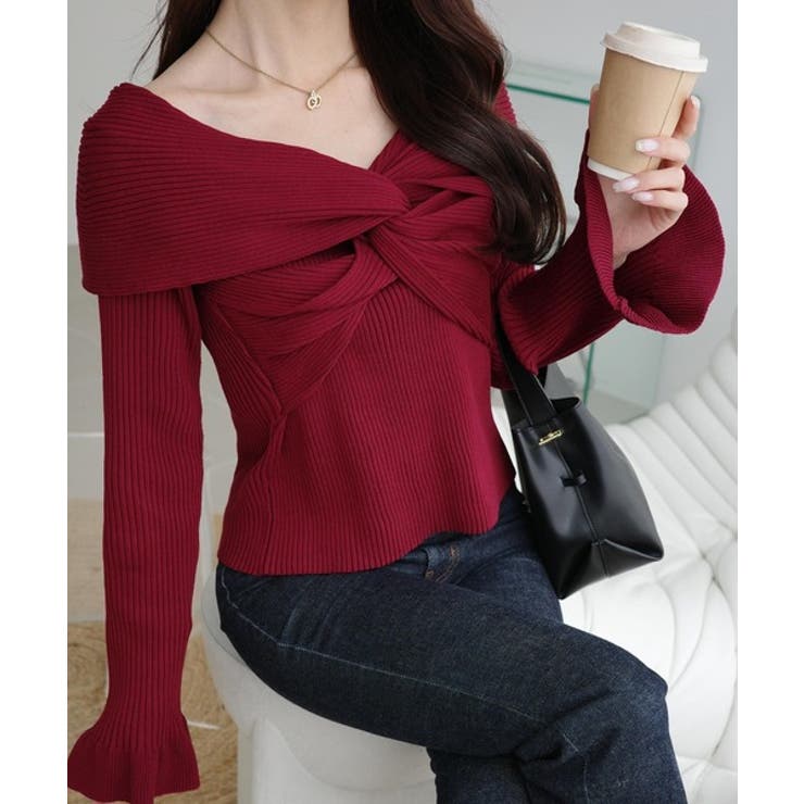 【mily bilet】デコルテ美人を叶える一着♪ツイストオフショル２WAYリブ… | Classical Elf  | 詳細画像20 