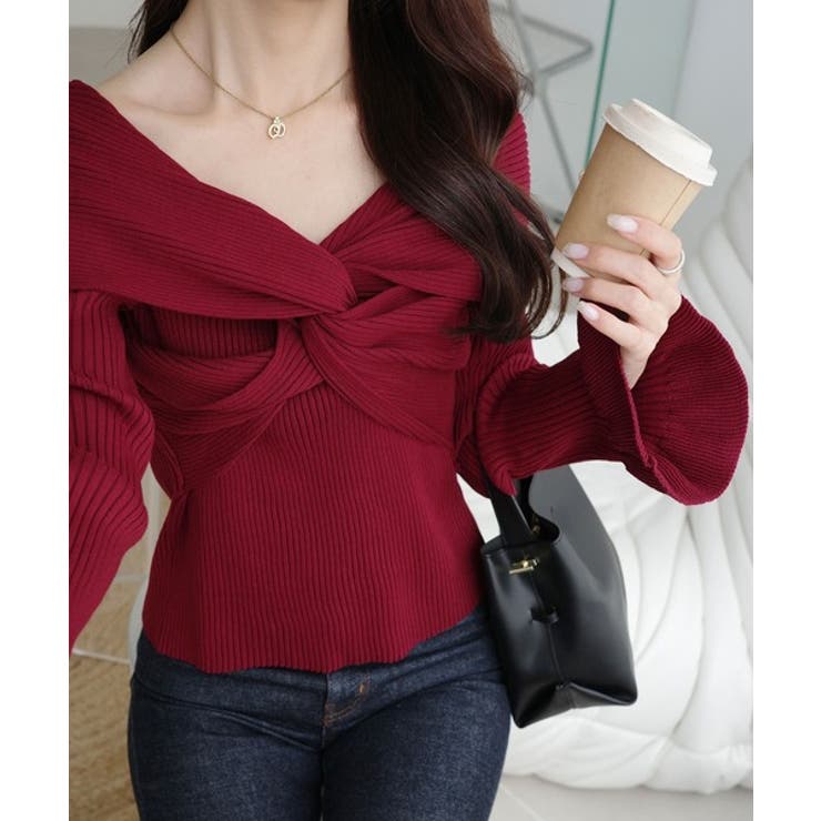 【mily bilet】デコルテ美人を叶える一着♪ツイストオフショル２WAYリブ… | Classical Elf  | 詳細画像21 