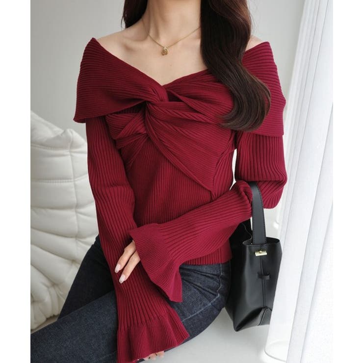 【mily bilet】デコルテ美人を叶える一着♪ツイストオフショル２WAYリブ… | Classical Elf  | 詳細画像23 