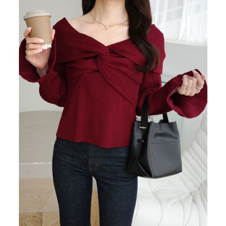 【mily bilet】デコルテ美人を叶える一着♪ツイストオフショル２WAYリブ… | Classical Elf  | 詳細画像26 