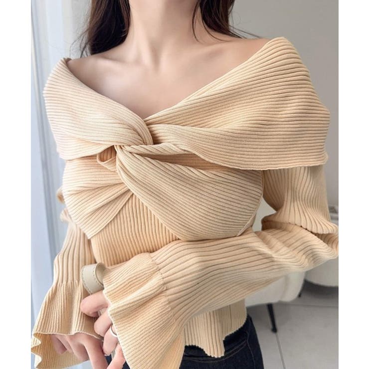 【mily bilet】デコルテ美人を叶える一着♪ツイストオフショル２WAYリブ… | Classical Elf  | 詳細画像4 