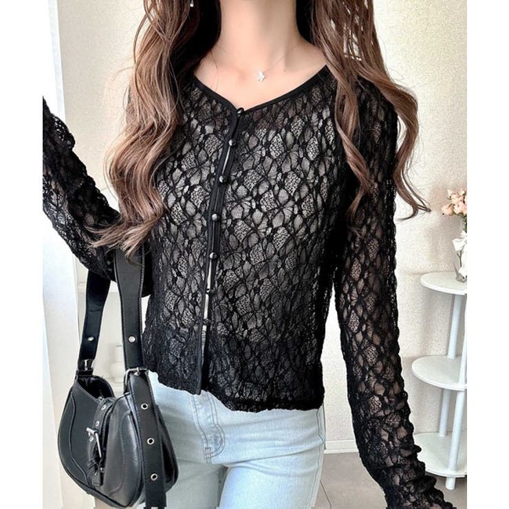 【mily bilet】華奢見えレースで大人の甘さを。クリアボタンシアーレースカ… | Classical Elf  | 詳細画像9 