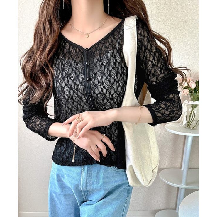 【mily bilet】華奢見えレースで大人の甘さを。クリアボタンシアーレースカ… | Classical Elf  | 詳細画像10 