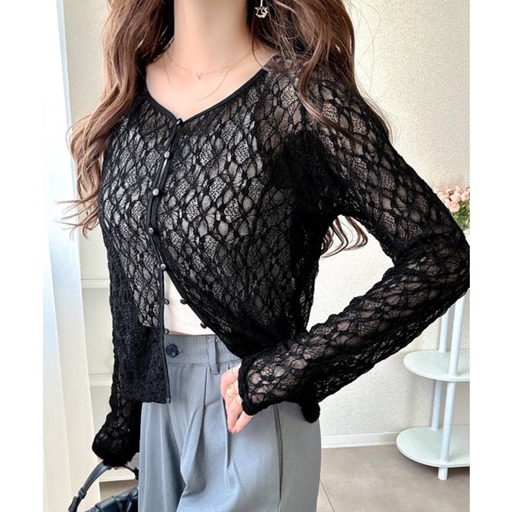 【mily bilet】華奢見えレースで大人の甘さを。クリアボタンシアーレースカ… | Classical Elf  | 詳細画像11 