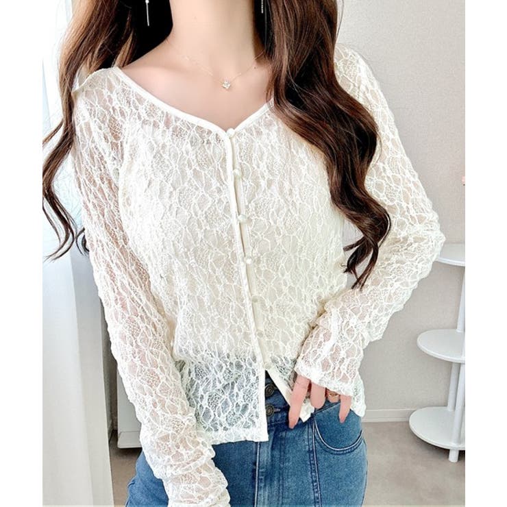 【mily bilet】華奢見えレースで大人の甘さを。クリアボタンシアーレースカ… | Classical Elf  | 詳細画像2 