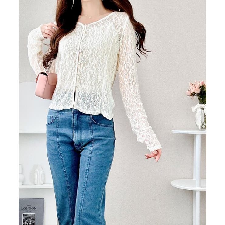 【mily bilet】華奢見えレースで大人の甘さを。クリアボタンシアーレースカ… | Classical Elf  | 詳細画像6 