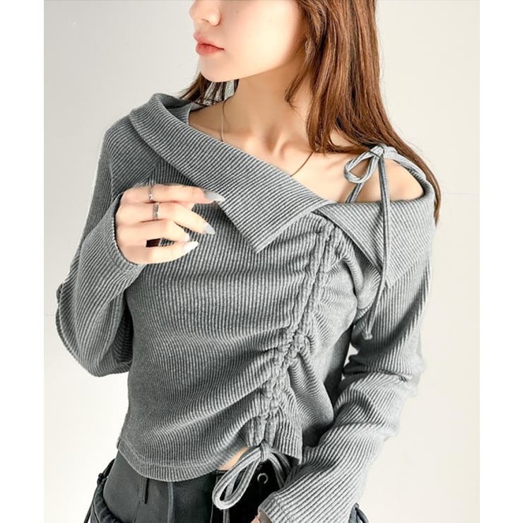 杢グレー | 【mily bilet】エレガントな大人カジュアル。マルチウェイオフショル肩リボ… | Classical Elf 