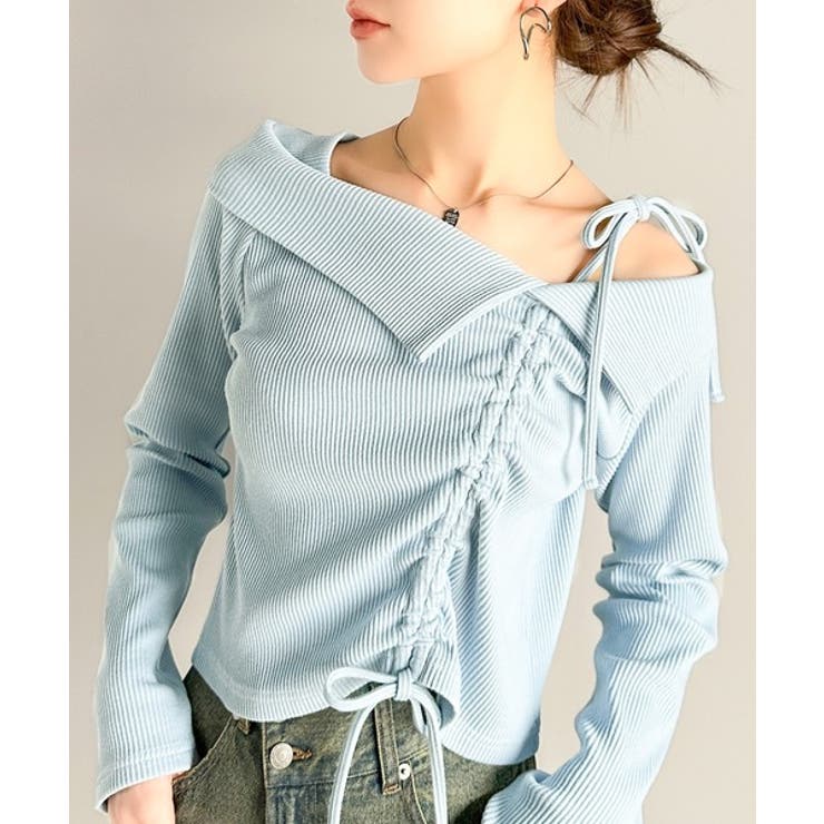 ブルー | 【mily bilet】エレガントな大人カジュアル。マルチウェイオフショル肩リボ… | Classical Elf 