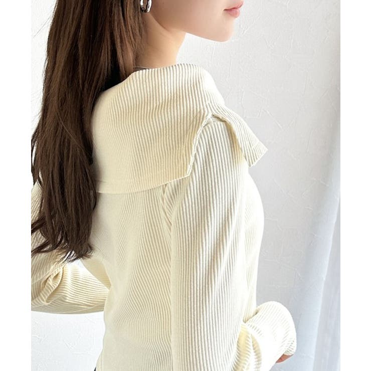 トレンドの韓国風。高見えダブルジップオフショルカットソー | Classical Elf  | 詳細画像24 