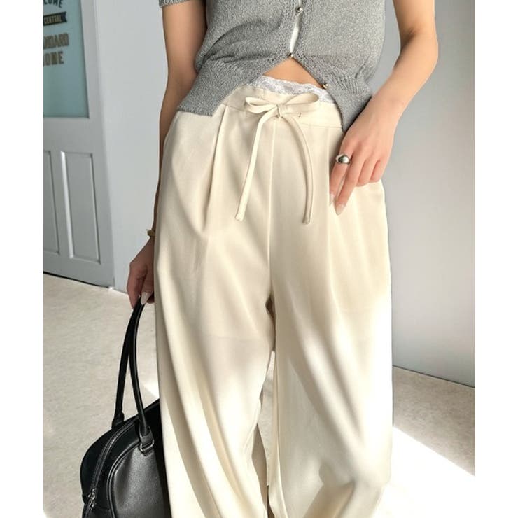 【mily bilet】新感覚デザイン。レース使いダブルウエストワイドスラックス… | Classical Elf  | 詳細画像6 