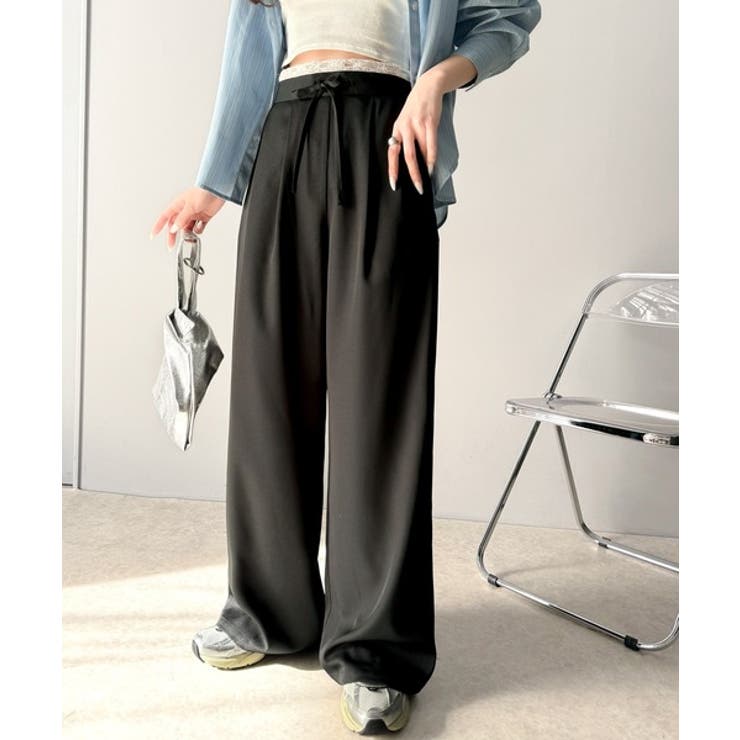 【mily bilet】新感覚デザイン。レース使いダブルウエストワイドスラックス… | Classical Elf  | 詳細画像8 