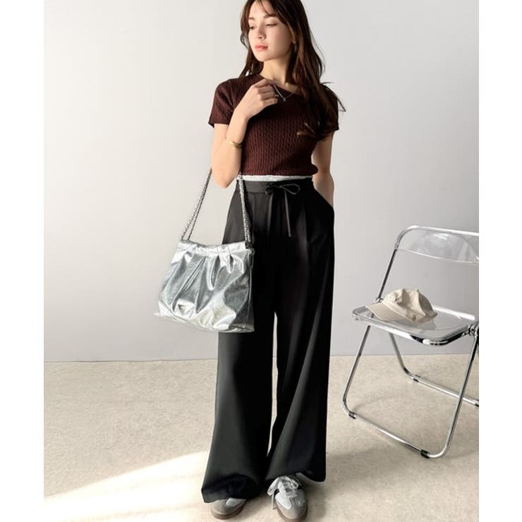 【mily bilet】新感覚デザイン。レース使いダブルウエストワイドスラックス… | Classical Elf  | 詳細画像12 