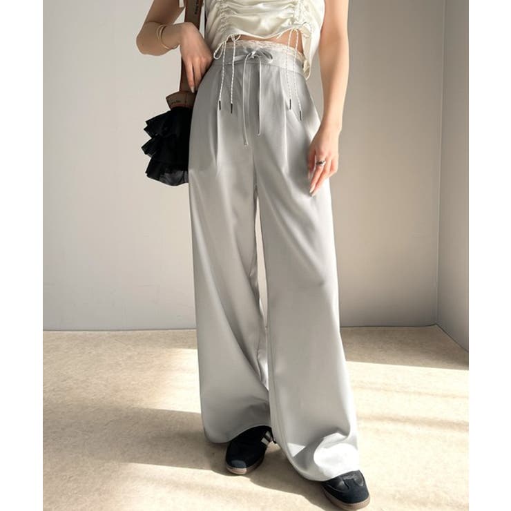 【mily bilet】新感覚デザイン。レース使いダブルウエストワイドスラックス… | Classical Elf  | 詳細画像17 