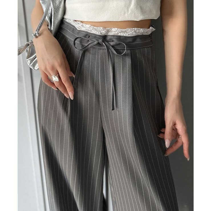 【mily bilet】新感覚デザイン。レース使いダブルウエストワイドスラックス… | Classical Elf  | 詳細画像25 