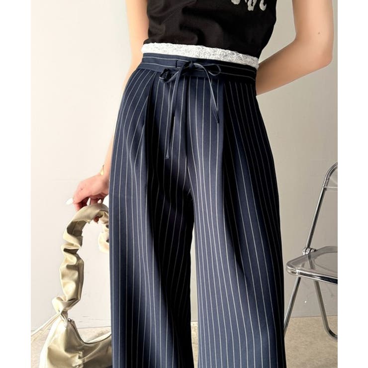 【mily bilet】新感覚デザイン。レース使いダブルウエストワイドスラックス… | Classical Elf  | 詳細画像38 