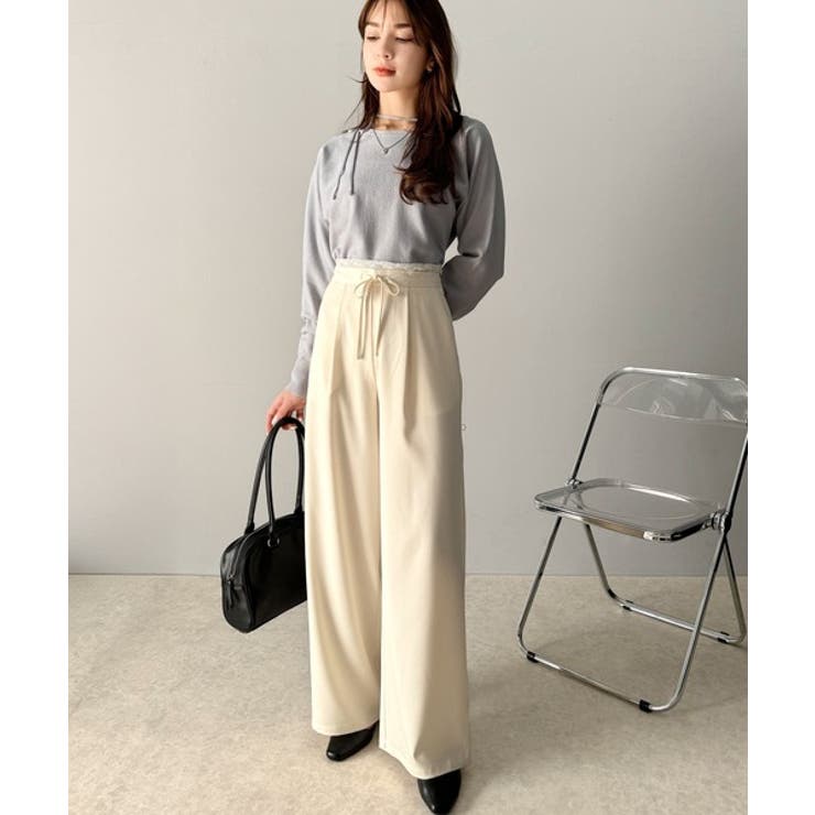 【mily bilet】新感覚デザイン。レース使いダブルウエストワイドスラックス… | Classical Elf  | 詳細画像3 