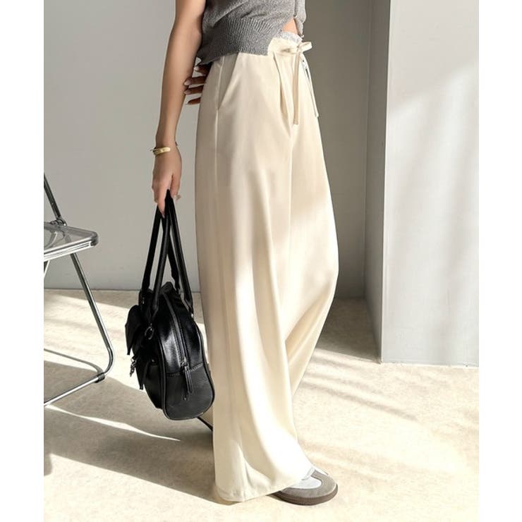 【mily bilet】新感覚デザイン。レース使いダブルウエストワイドスラックス… | Classical Elf  | 詳細画像4 