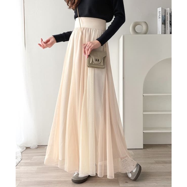 アイボリー | 【mily bilet】上品な微配色がクラス感を底上げ♪グラデーションチュールフ… | Classical Elf 