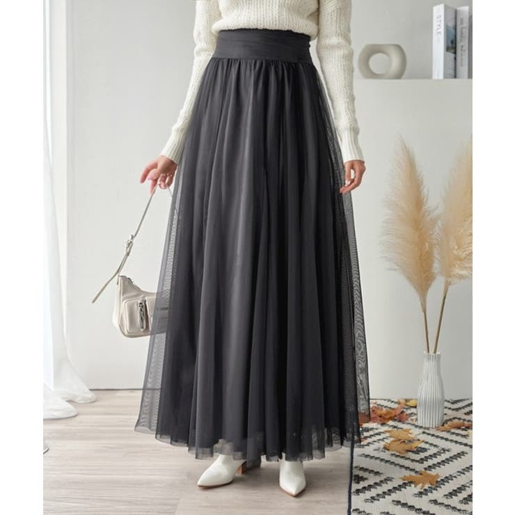 ブラック | 【mily bilet】上品な微配色がクラス感を底上げ♪グラデーションチュールフ… | Classical Elf 