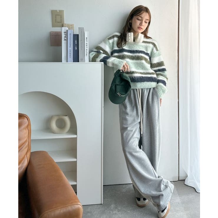 カラフルミックスで視線釘付け。マルチボーダーシャギーニットプルオーバー | Classical Elf  | 詳細画像12 