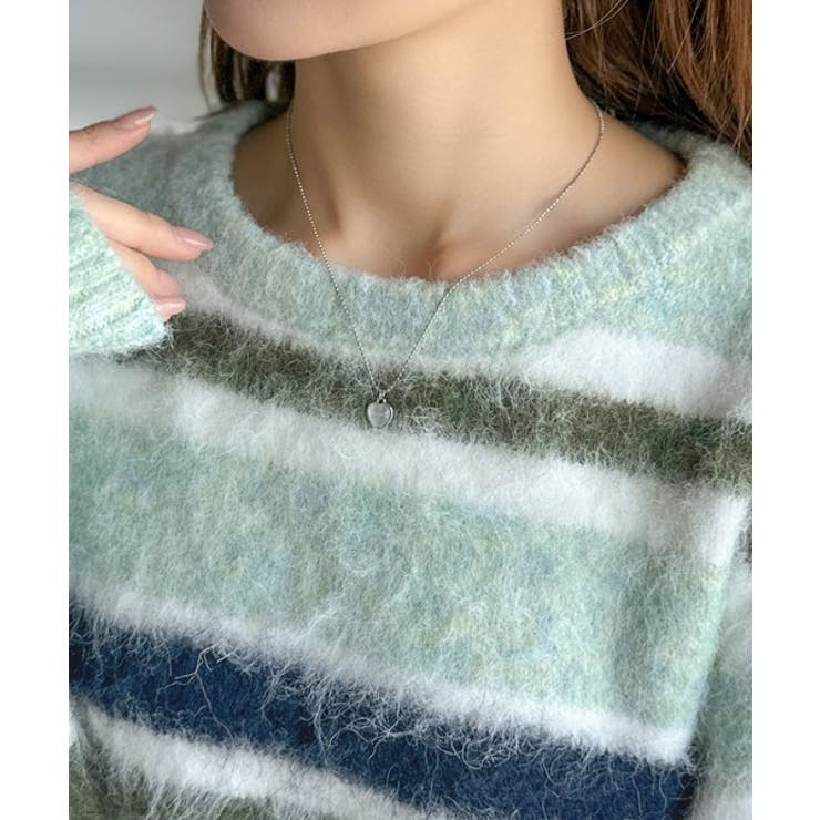 カラフルミックスで視線釘付け。マルチボーダーシャギーニットプルオーバー | Classical Elf  | 詳細画像21 