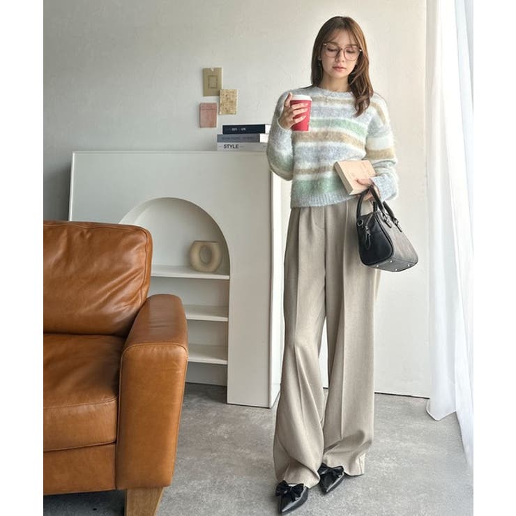 カラフルミックスで視線釘付け。マルチボーダーシャギーニットプルオーバー | Classical Elf  | 詳細画像4 