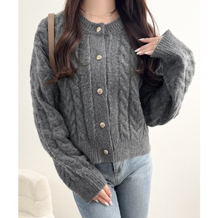 【mily bilet】ふわっと可愛く、きらっと上品。エンブレムボタンケーブルシ… | Classical Elf  | 詳細画像7 