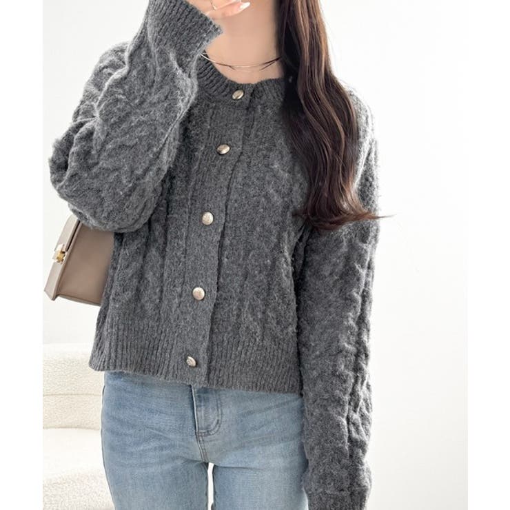 【mily bilet】ふわっと可愛く、きらっと上品。エンブレムボタンケーブルシ… | Classical Elf  | 詳細画像8 