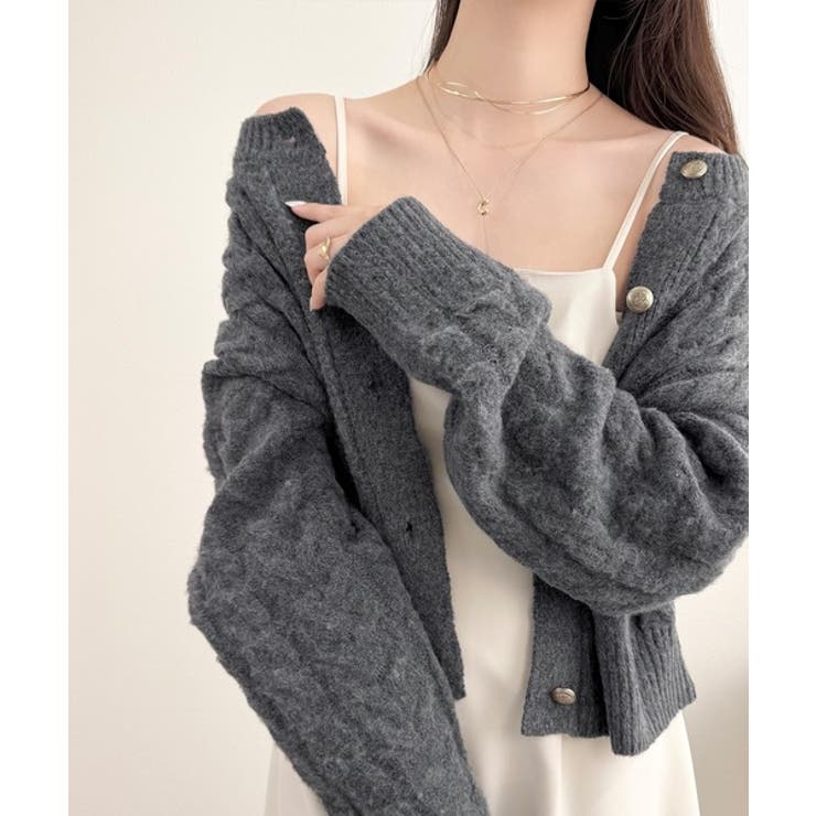 【mily bilet】ふわっと可愛く、きらっと上品。エンブレムボタンケーブルシ… | Classical Elf  | 詳細画像13 